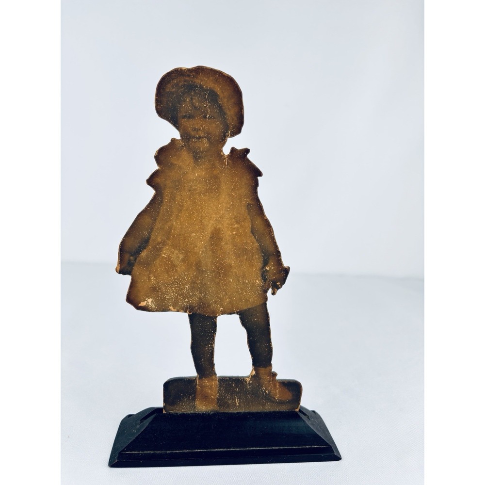 Vintage Wooden Silhouette Standee Figurine Toddler Girl Ghostly Doll  52